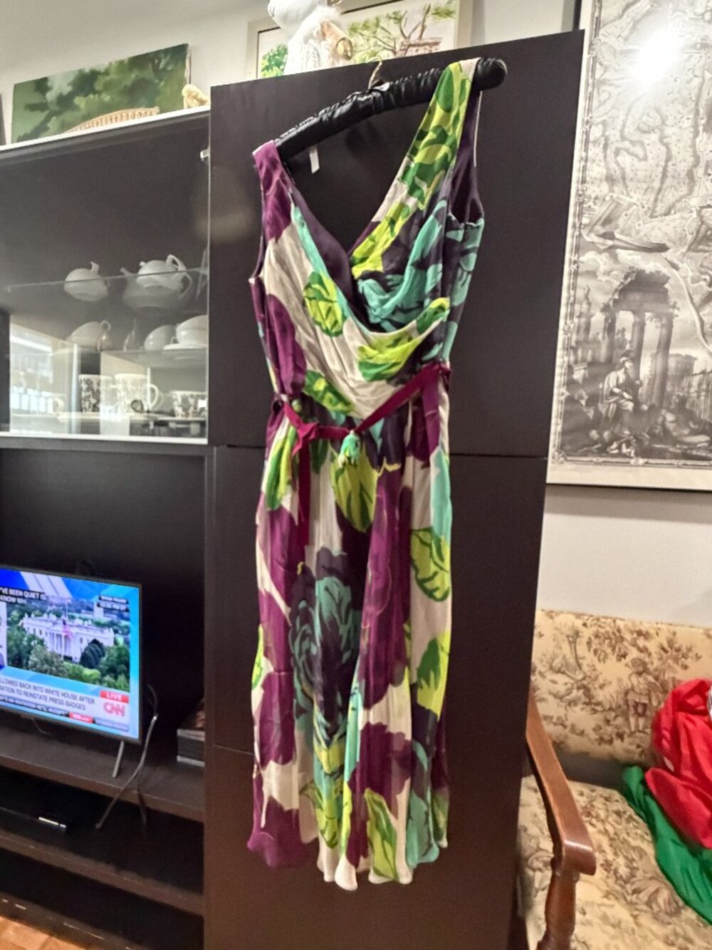 PLANET SILK FULL LENGTH GARDEN PARTY DRESS